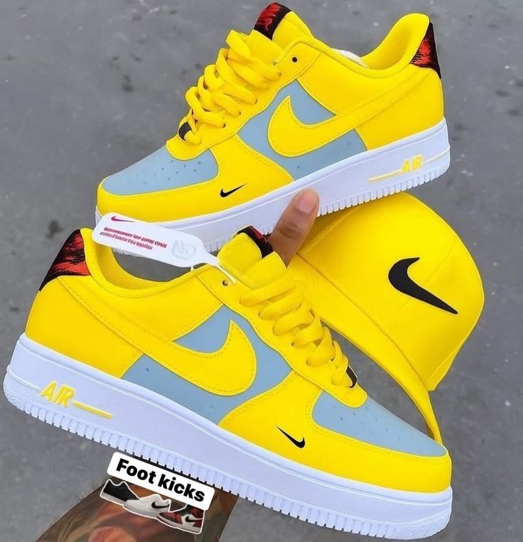 Hand Painted Custom Yellow Air Force 1 Sneakers
