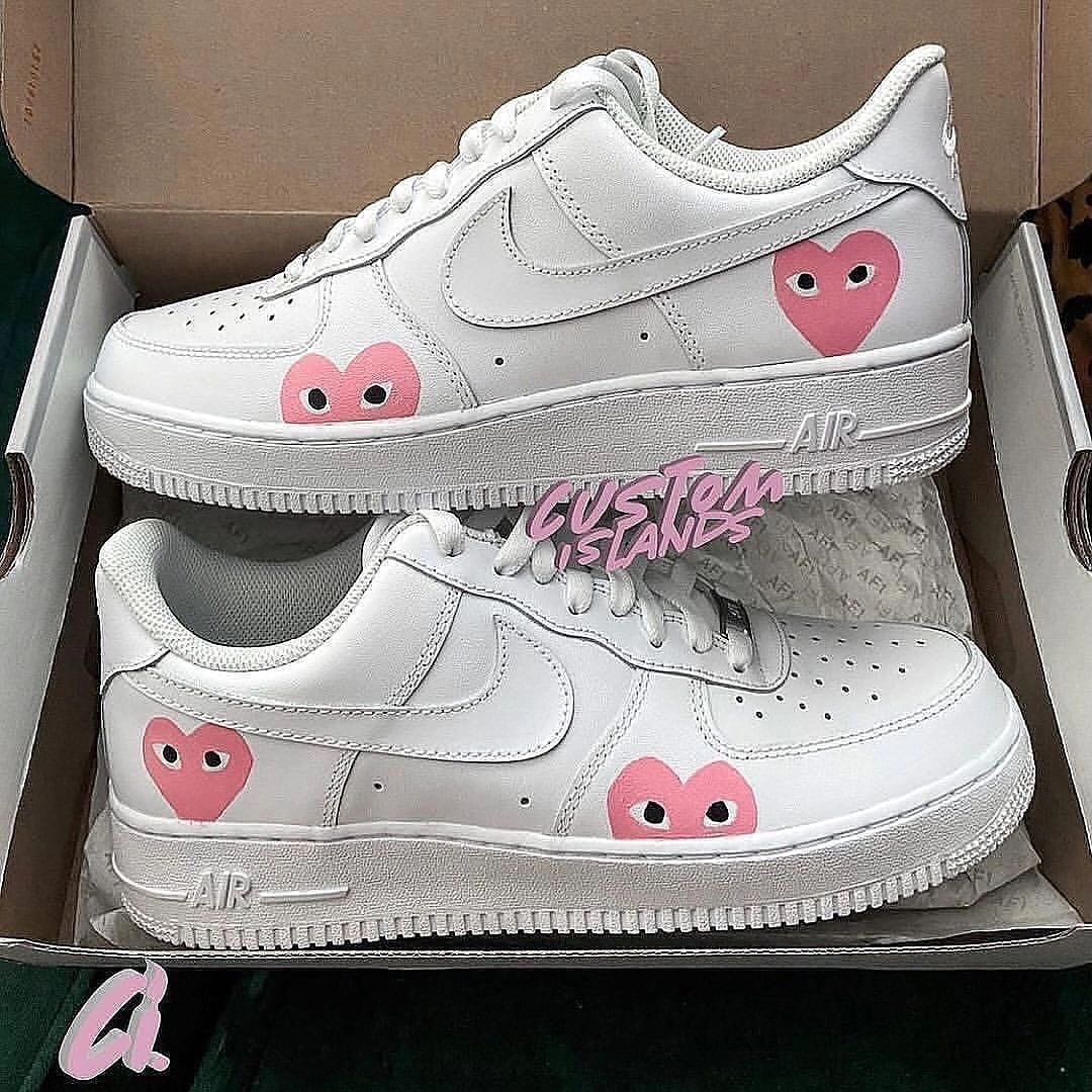 Custom Air Force 1 Pink Heart