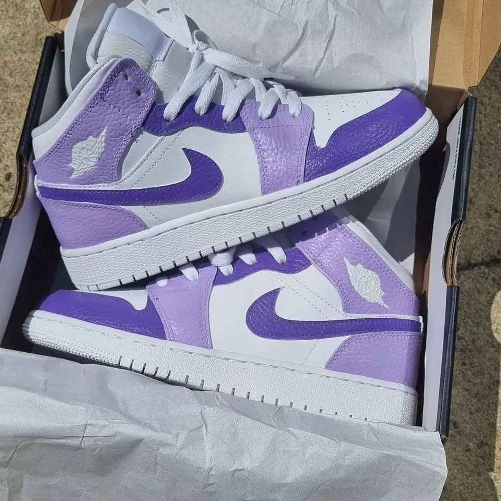 Custom Air Jordan 1 Dark And Light Purple