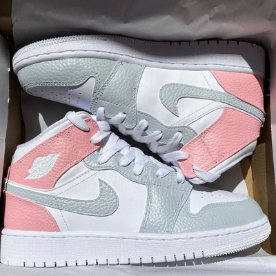 Custom Air Jordan 1 Grey Pink