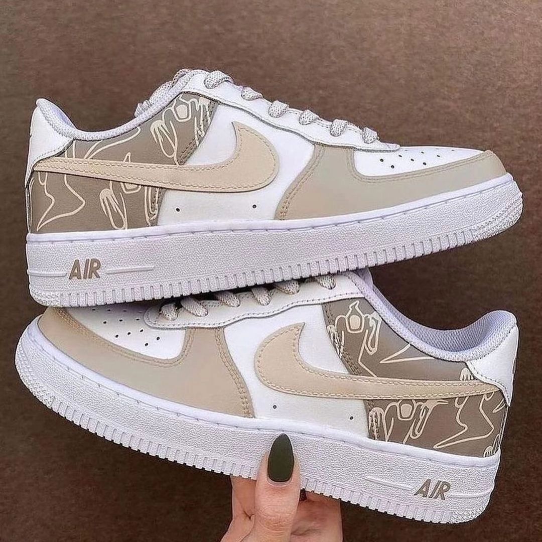 Custom Air Force 1 Khaki Mocha White