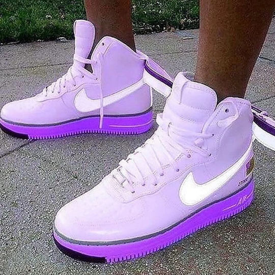 Custom Air Force 1 Light Purple White Swoosh