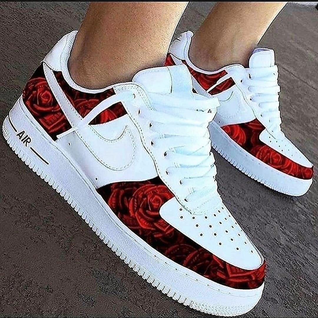 Custom Air Force 1 Red Rose