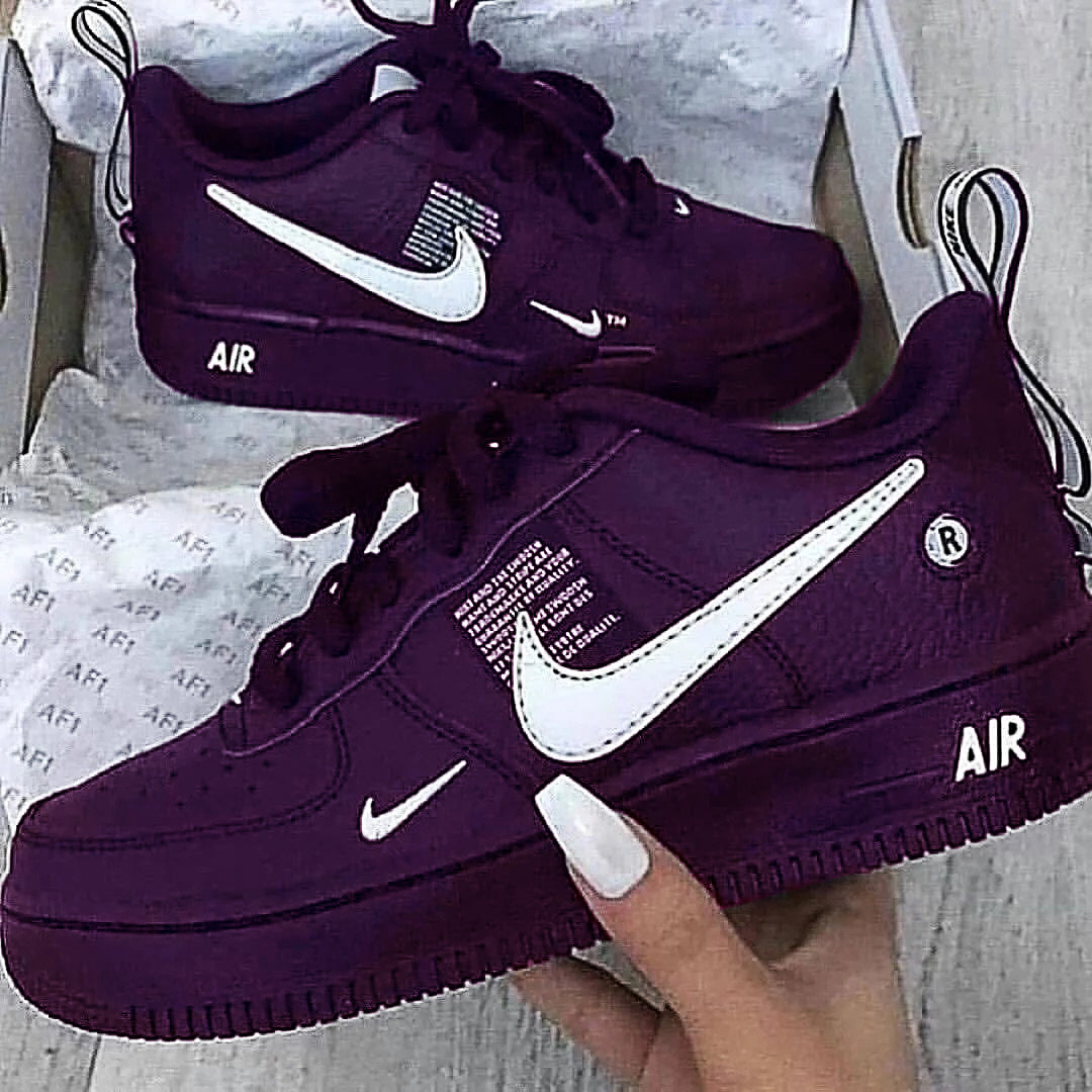 Custom Air Force 1 White Dark Purple