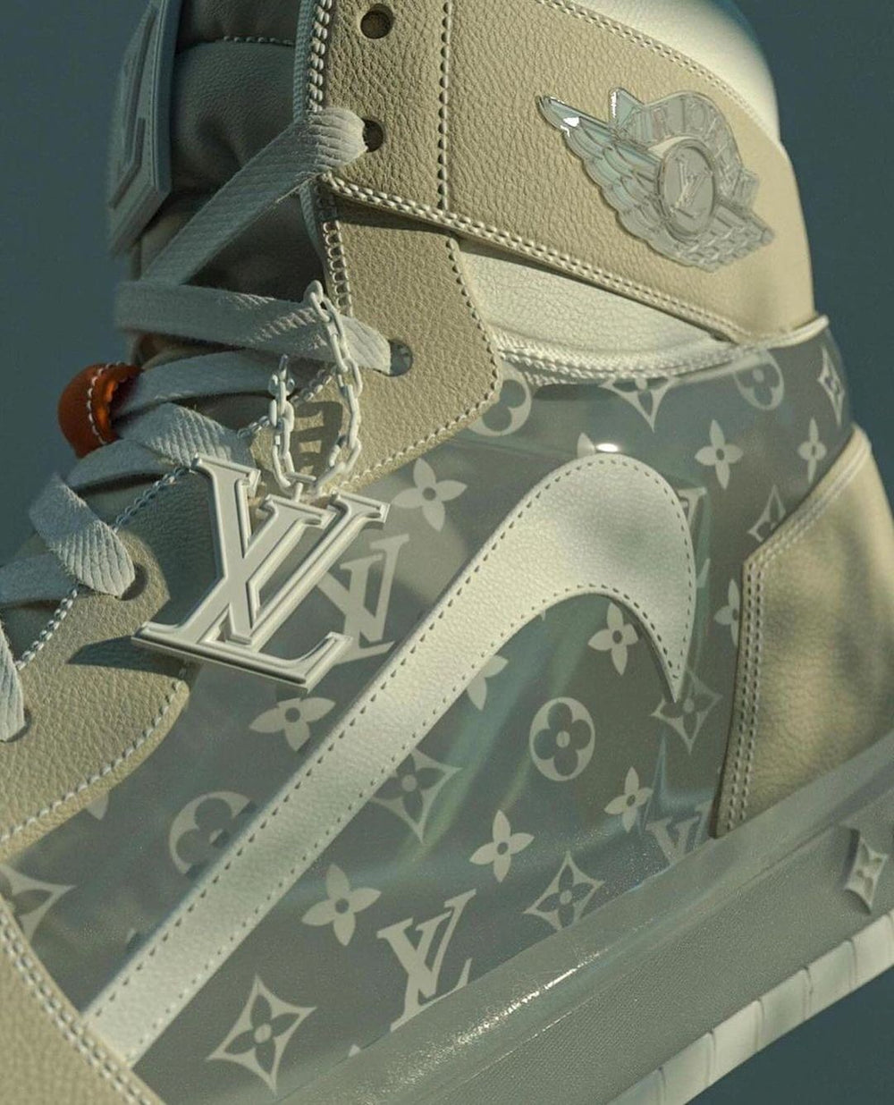 Custom Air Jordan 1 Lv Logo Gray Reverse Swoosh