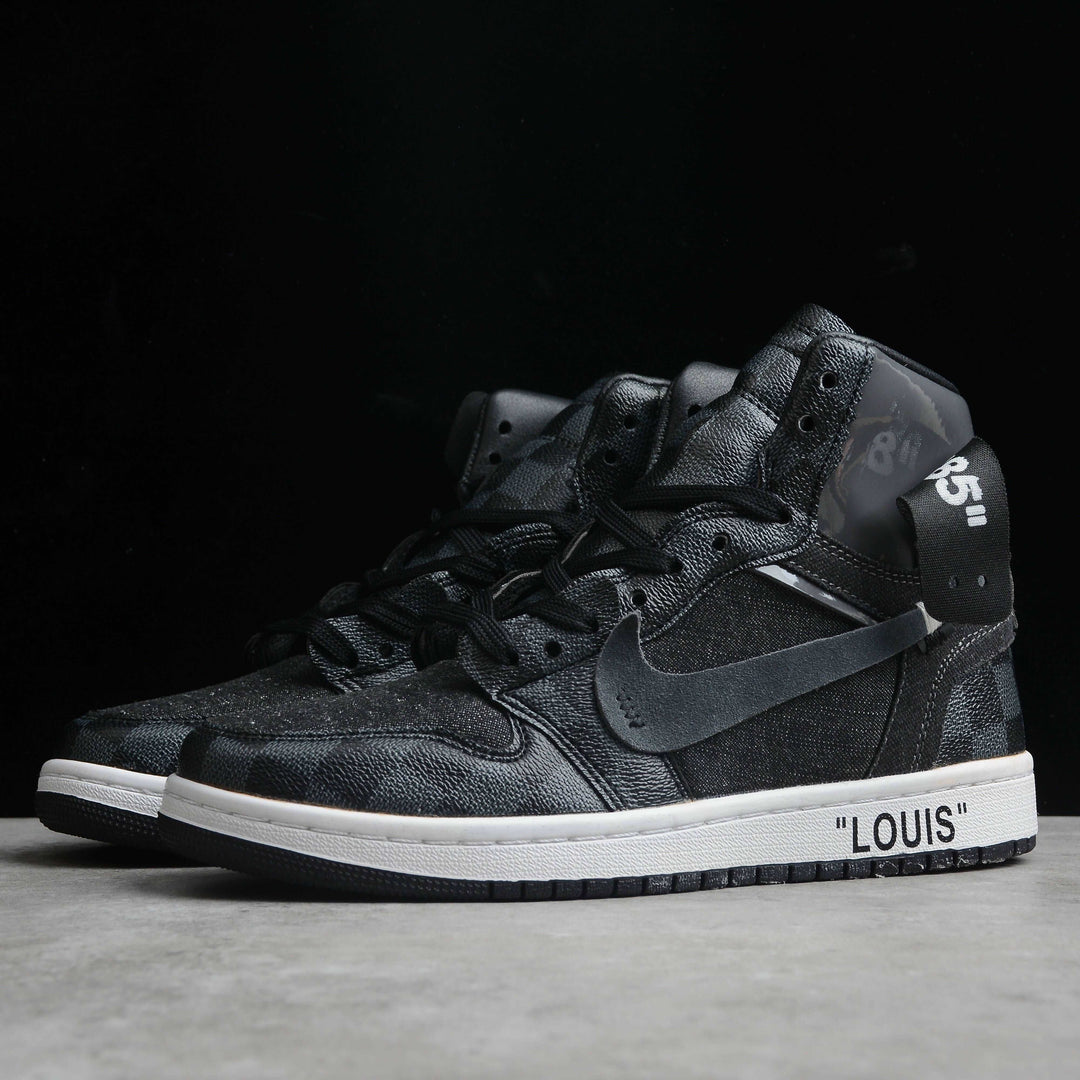 CUSTOM AIR JORDAN 1 BLACK OFF-LOUIS LV