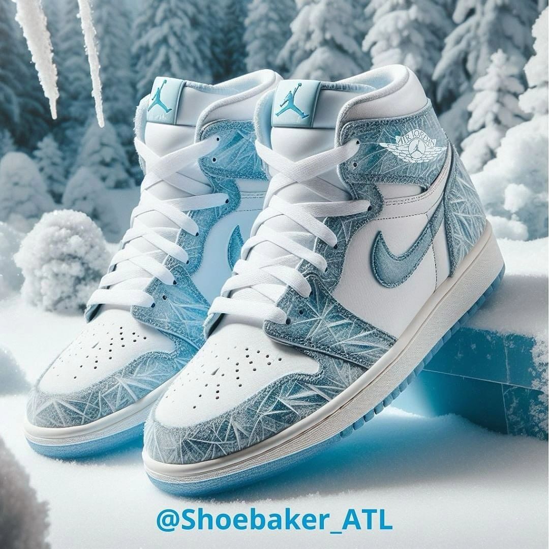 Custom Air Jordan 1 Blue Snowflake