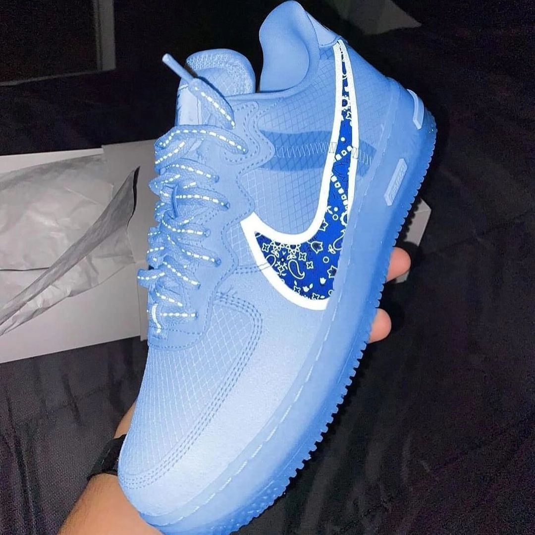 Custom Air Force 1 Blue Floral Pattern