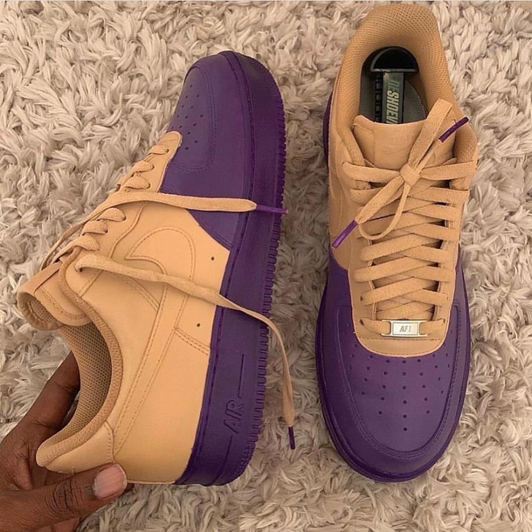 Custom Air Force 1 Purple Khaki