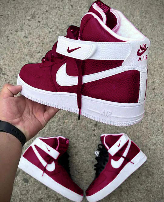 Custom Air Force 1 Red White Swoosh High