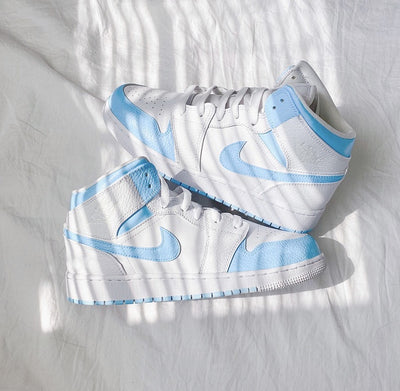 Custom Air Jordan 1 White Blue