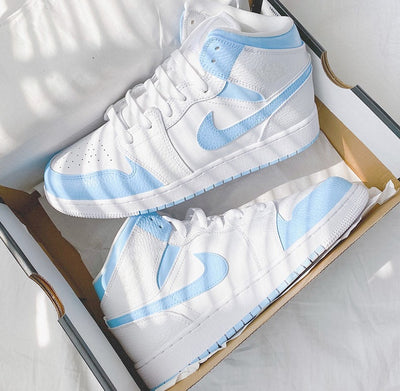 Custom Air Jordan 1 White Blue