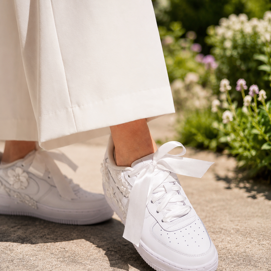 Custom Air Force 1 Wedding Sneaker, Gift for her, Custom White Wedding shoes