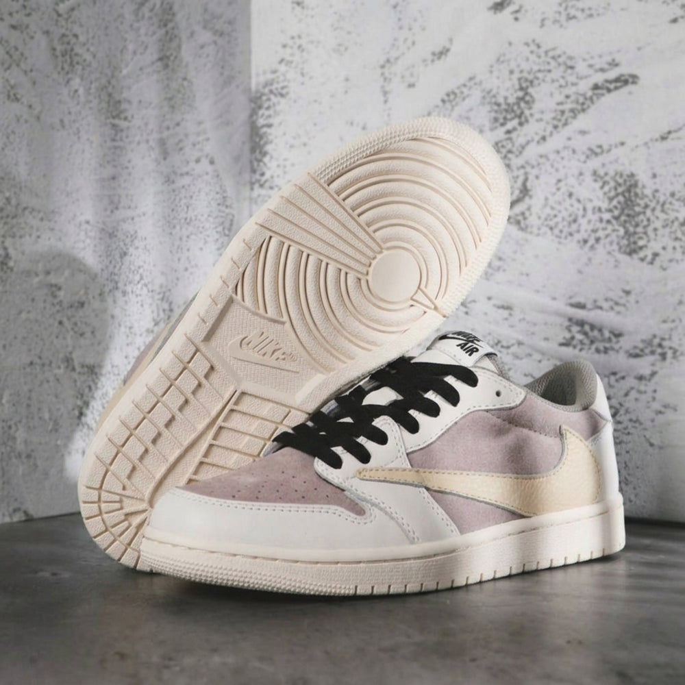 Hand Painted Custom Light Gray Air Jordan 1 Sneakers