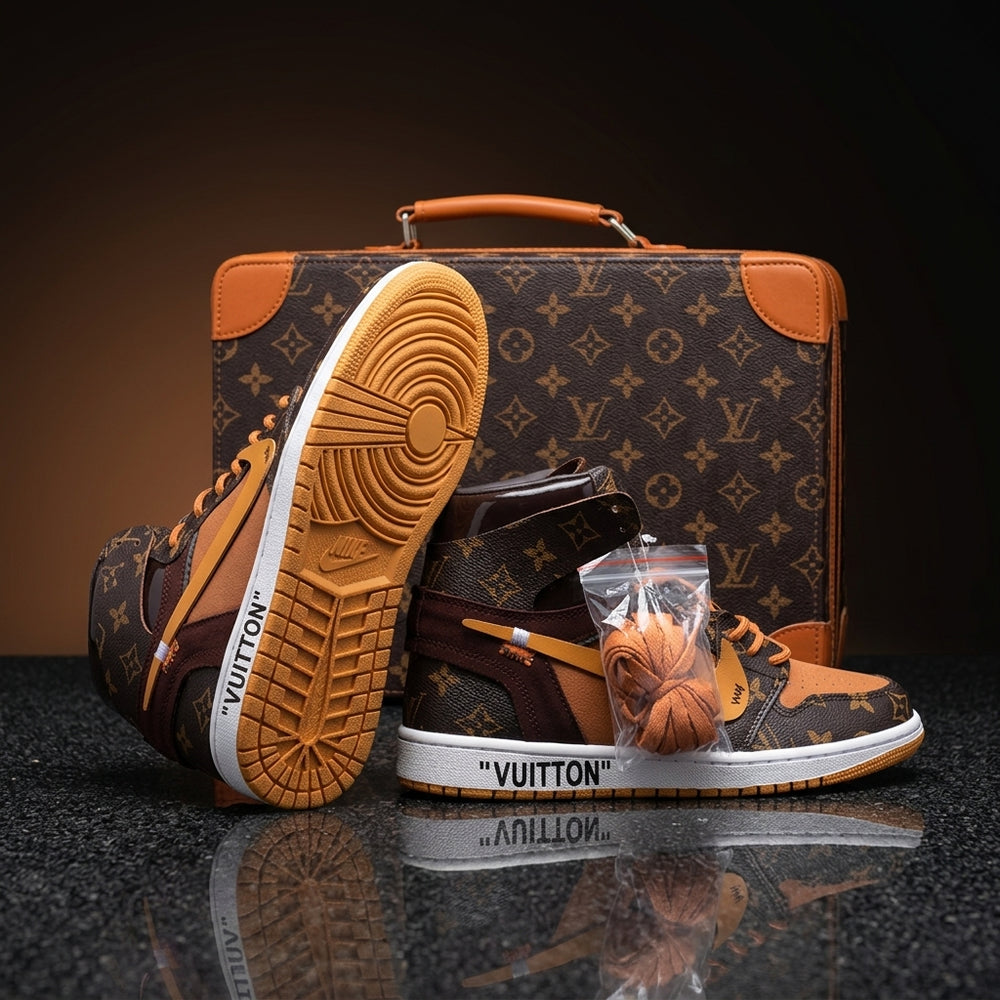 Hand Painted Custom Brown Air Jordan 1 Sneakers