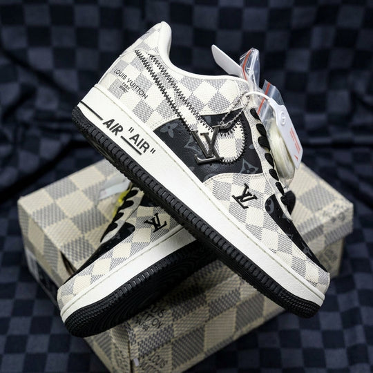 Hand Painted Custom Air Force 1 Checkered Sneakers