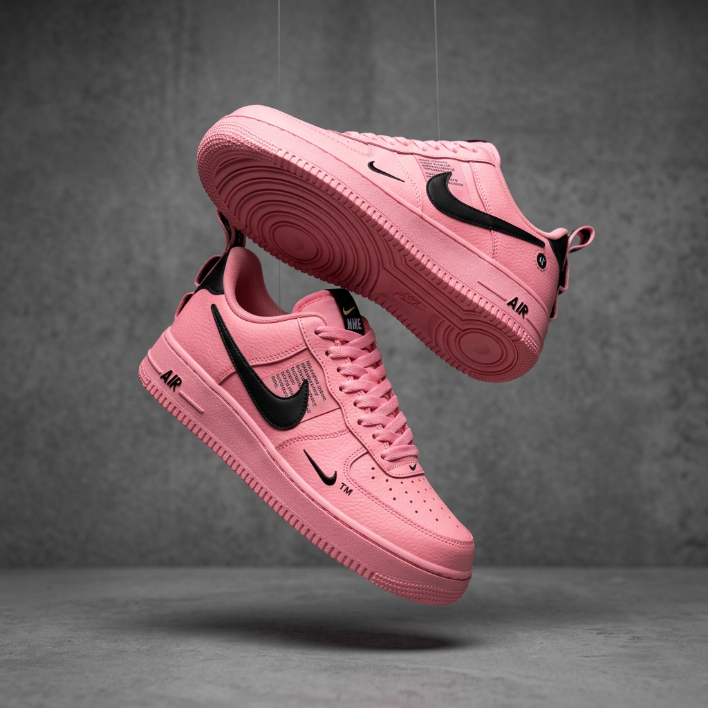Pink Hand Painted Custom Air Force 1 Sneakers