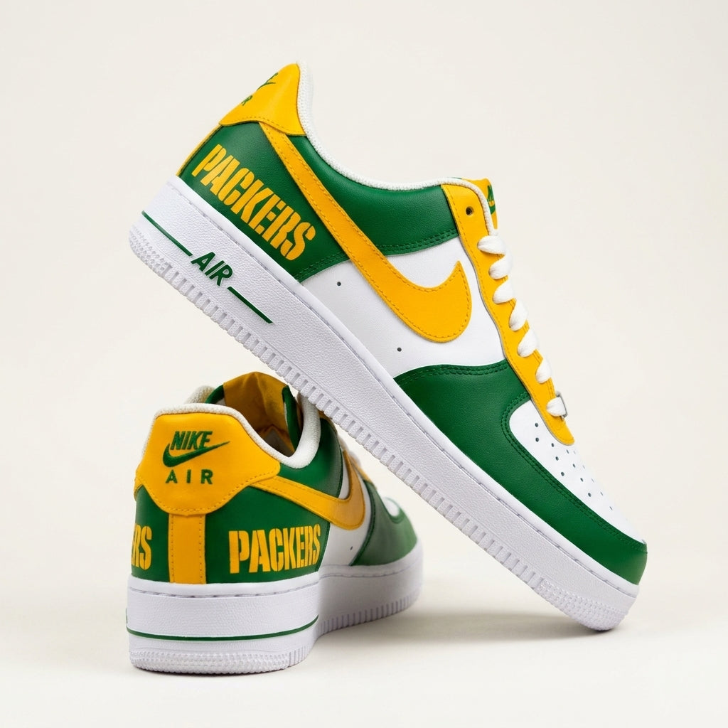 Custom Hand Painted Packers Air Force 1 Sneakers