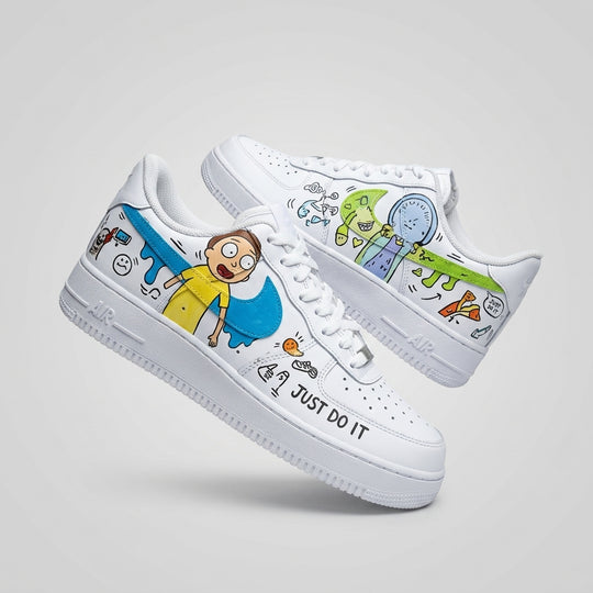 Hand Painted Custom Rick & Morty Air Force 1 Sneakers