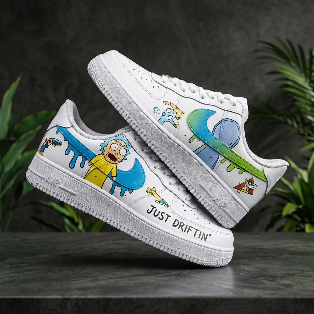 Hand Painted Custom Rick & Morty Air Force 1 Sneakers