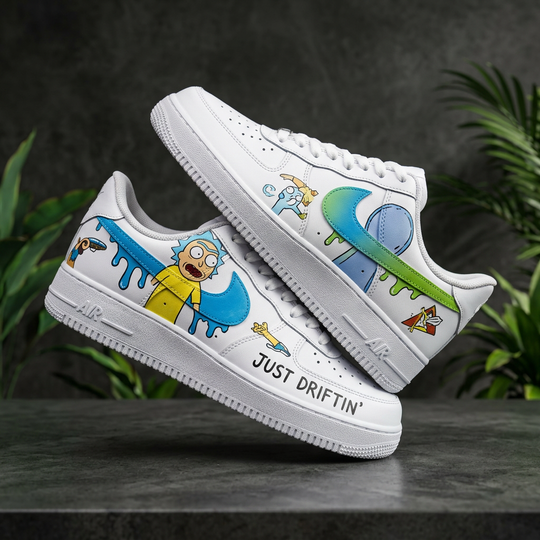 Hand Painted Custom Rick & Morty Air Force 1 Sneakers