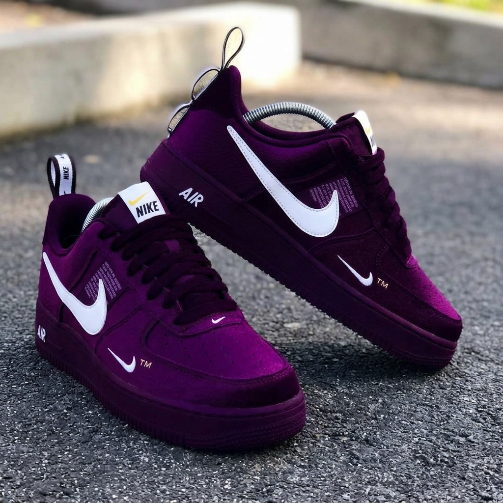 Hand Painted Purple Custom Air Force 1 Sneakers
