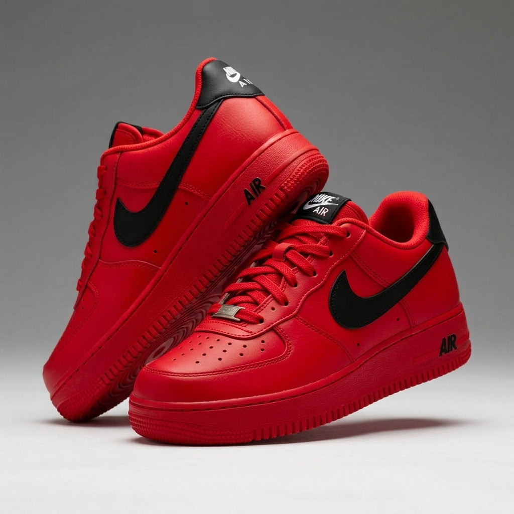 Hand Painted Tiger Custom Red Air Force 1 Sneakers