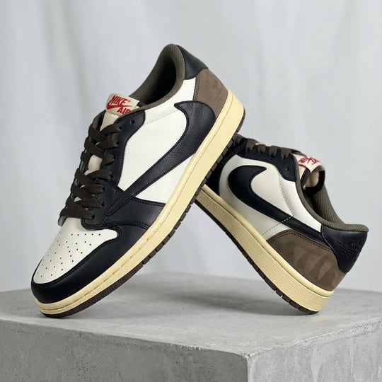 Hand Painted Mocha Brown Low Top Custom Sneakers