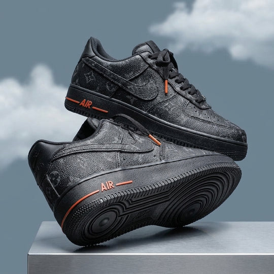 Hand Painted Custom Black Air Force 1 Sneakers
