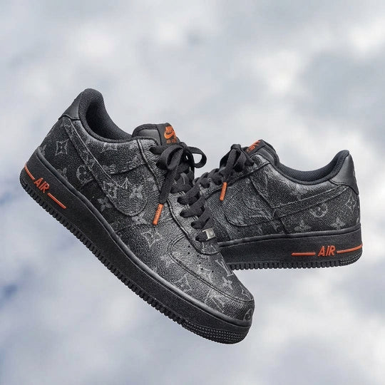 Hand Painted Custom Black Air Force 1 Sneakers