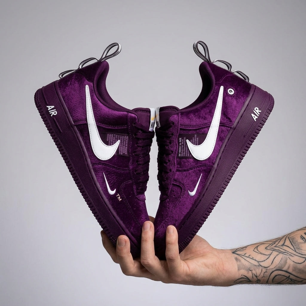 Custom Purple Hand Painted Air Force 1 Sneakers