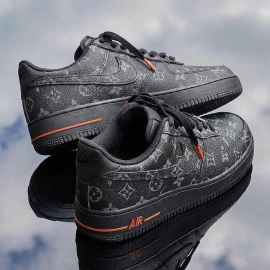 Hand Painted Black Custom Air Force 1 Sneakers