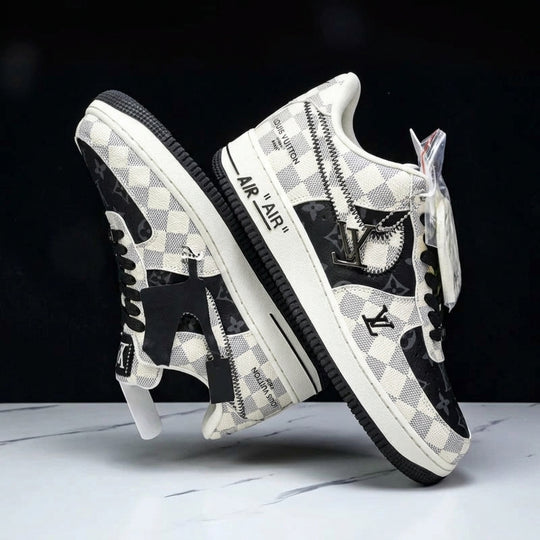 Hand Painted Checkered Custom Air Force 1 Sneakers