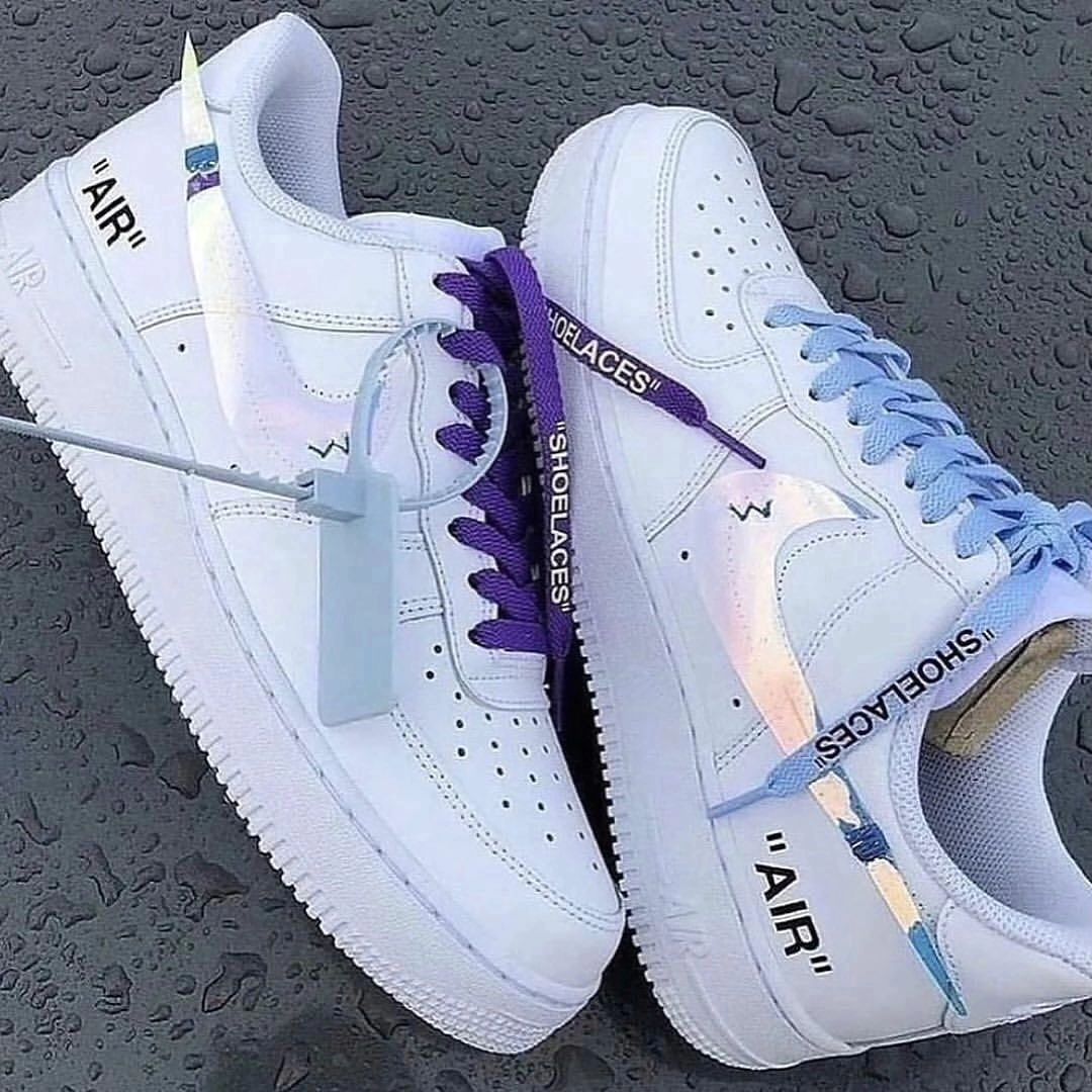 Custom Air Force 1 White Reflective Swoosh