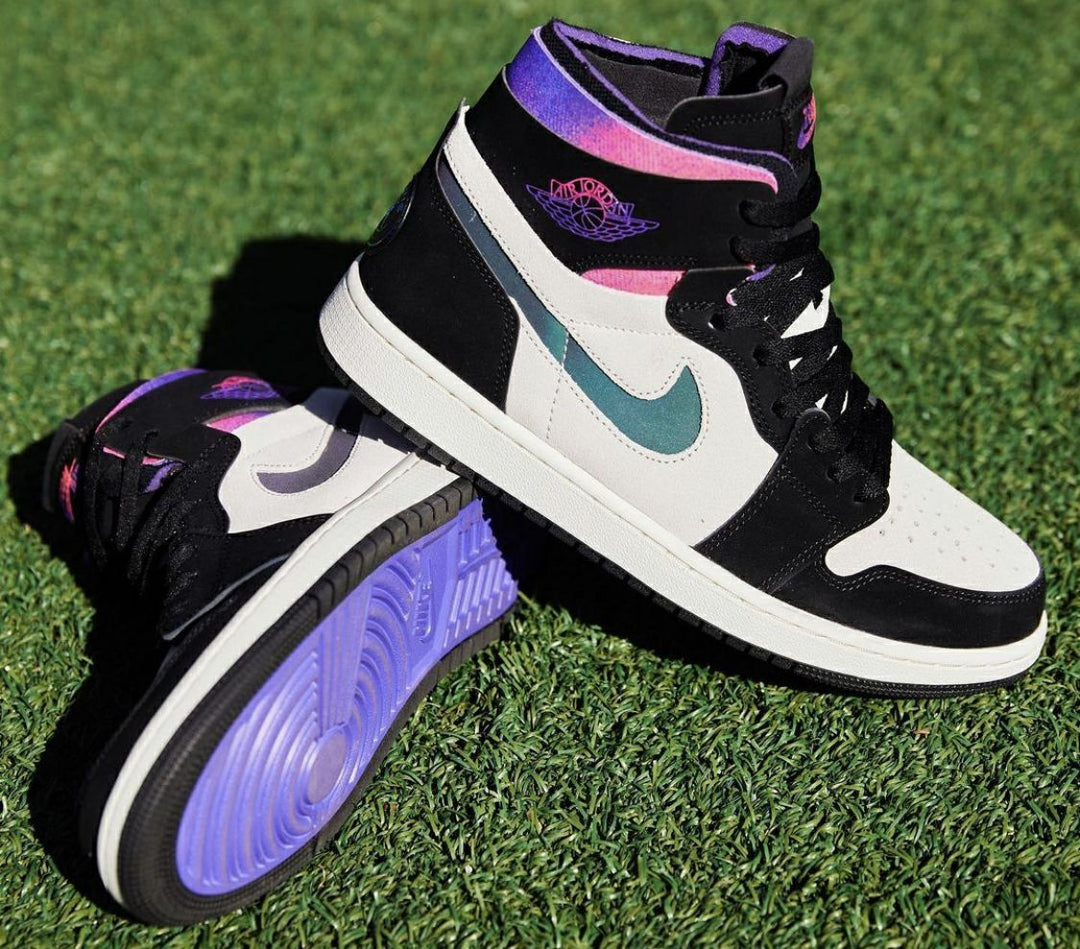 Custom Air Jordan 1 Black Pink Purple