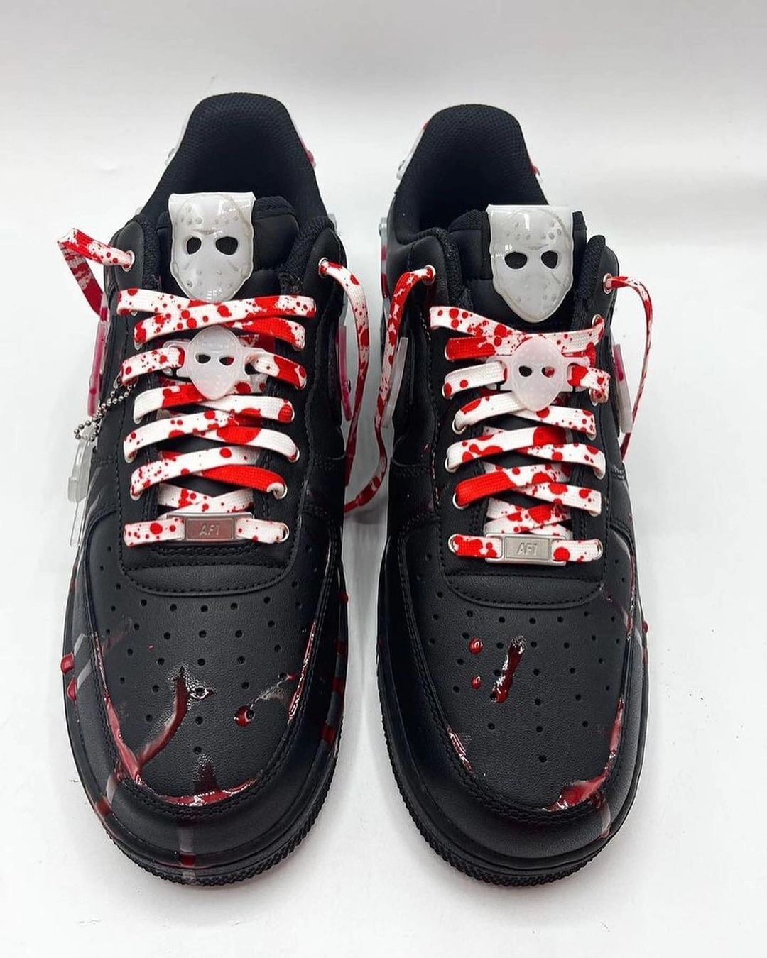 Custom Air Force 1  Black Red Bloody