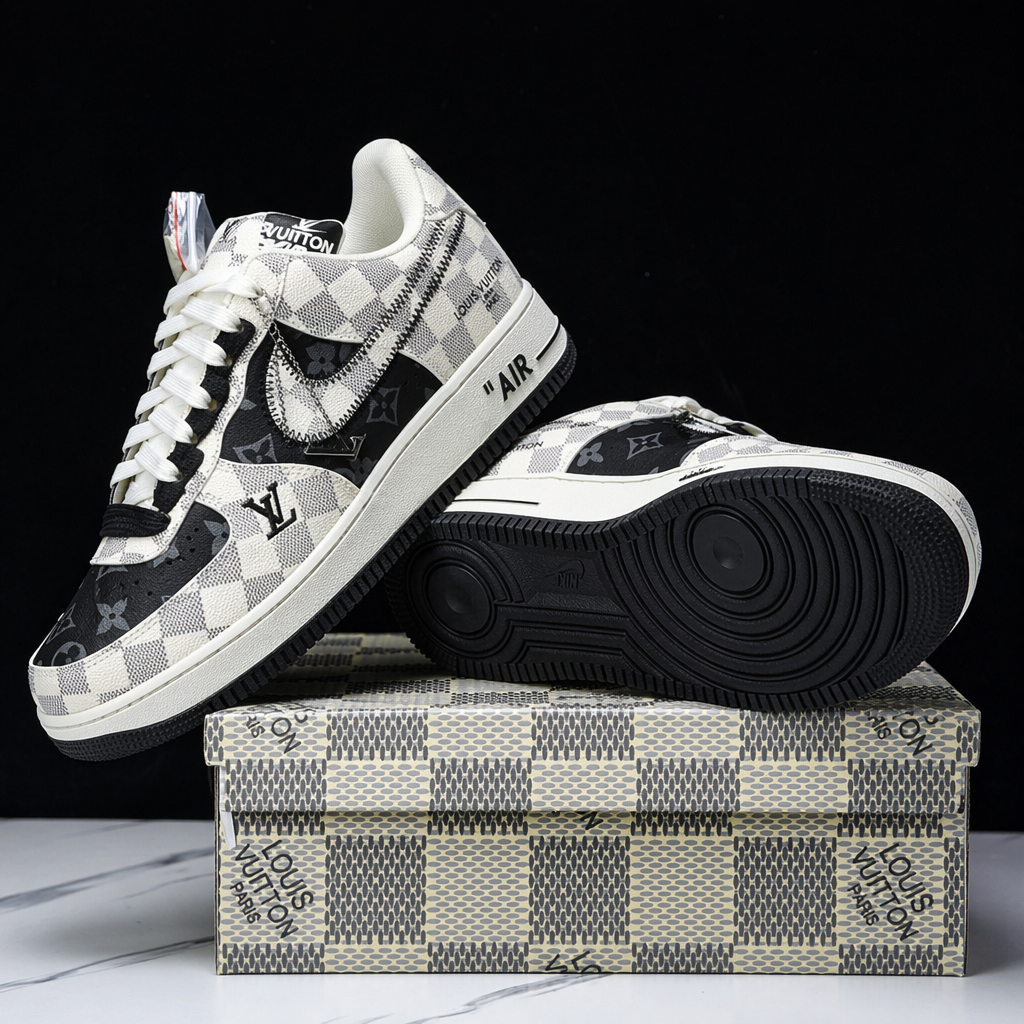 Hand Painted Checkered Custom Air Force 1 Sneakers