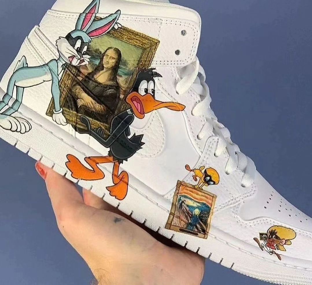 Custom Air Force 1 Cartoon Duck Mona Lisa