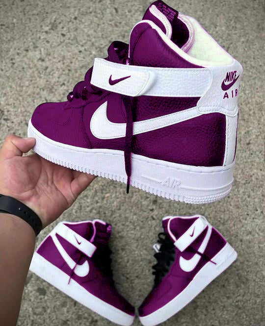 Custom Air Force 1 Purple White Swoosh High