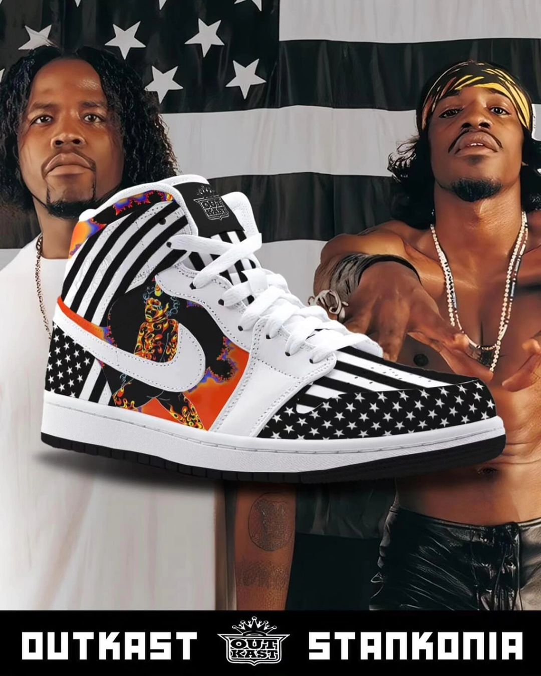 Custom Air Force 1 Stripe Black White Sport Star