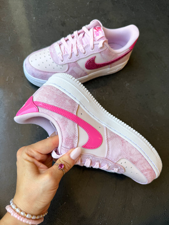 Pink Hand Painted Custom Air Force 1 Sneakers