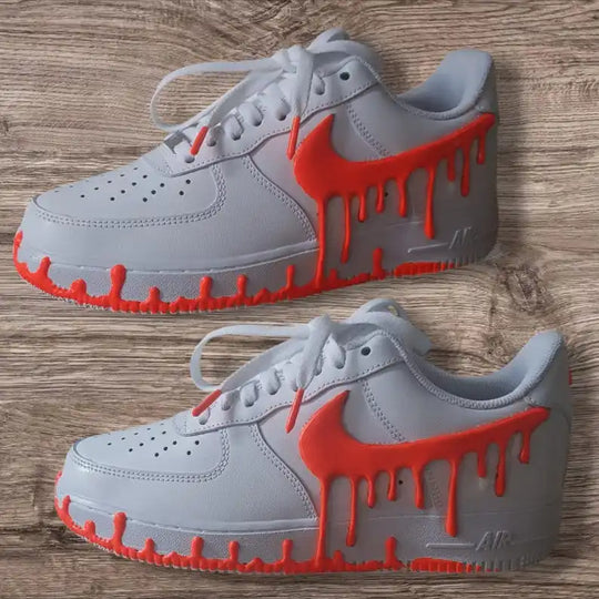Handmade Dripping Paint Effect Custom Air Force 1, Multi-color Optional Glow-in-the-dark Custom Sneakers Unisex Trendy Streetwear Casual Shoes