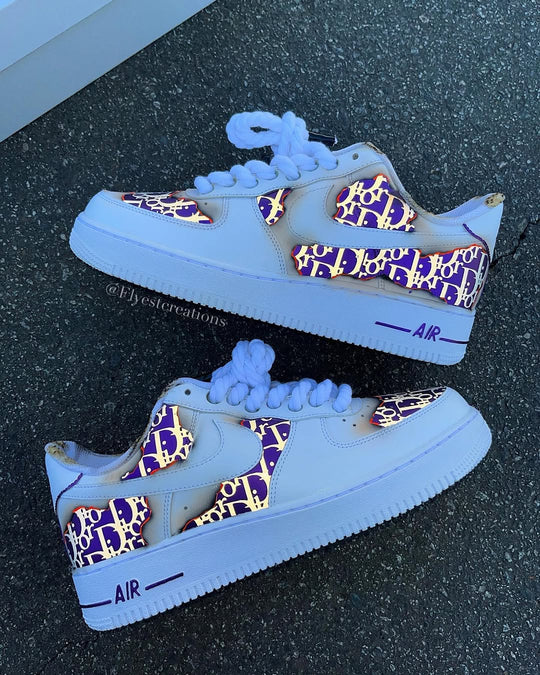 Hand Painted Custom Purple Air Force 1 Sneakers
