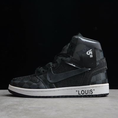 CUSTOM AIR JORDAN 1 BLACK OFF-LOUIS LV