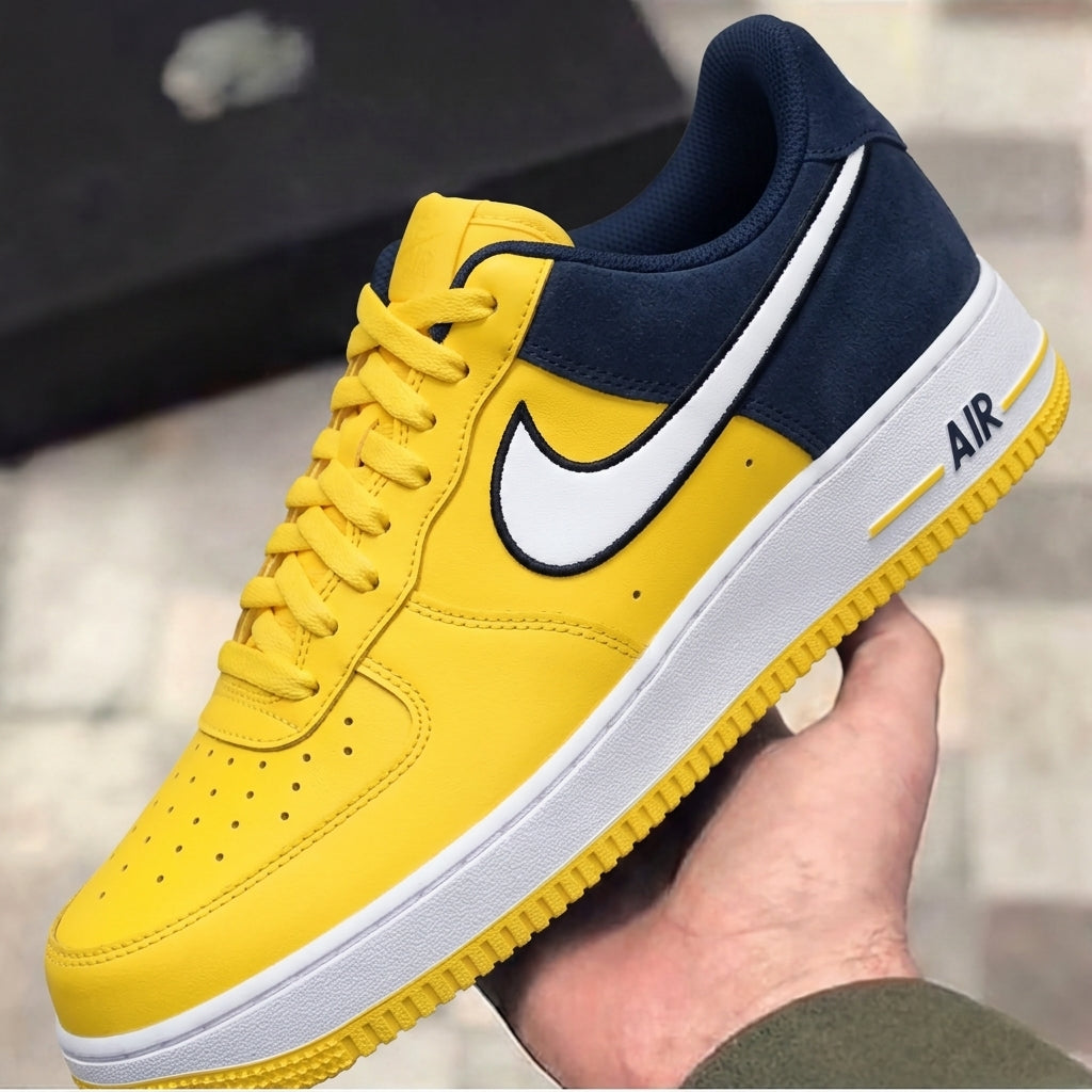 Custom Air Force 1 Dark Blue Yellow