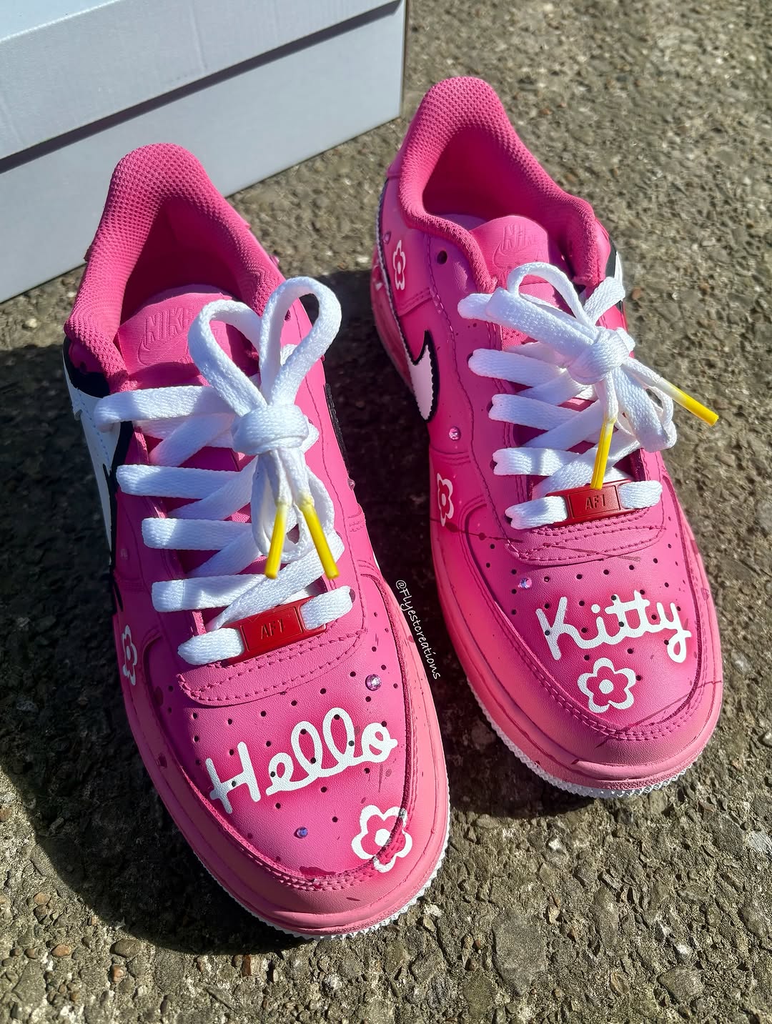 Hand Painted Pink Hello Kitty Custom Air Force 1 Sneakers