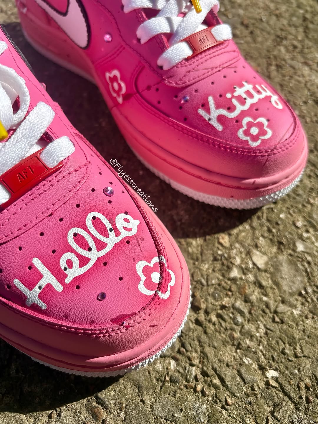 Hand Painted Pink Hello Kitty Custom Air Force 1 Sneakers