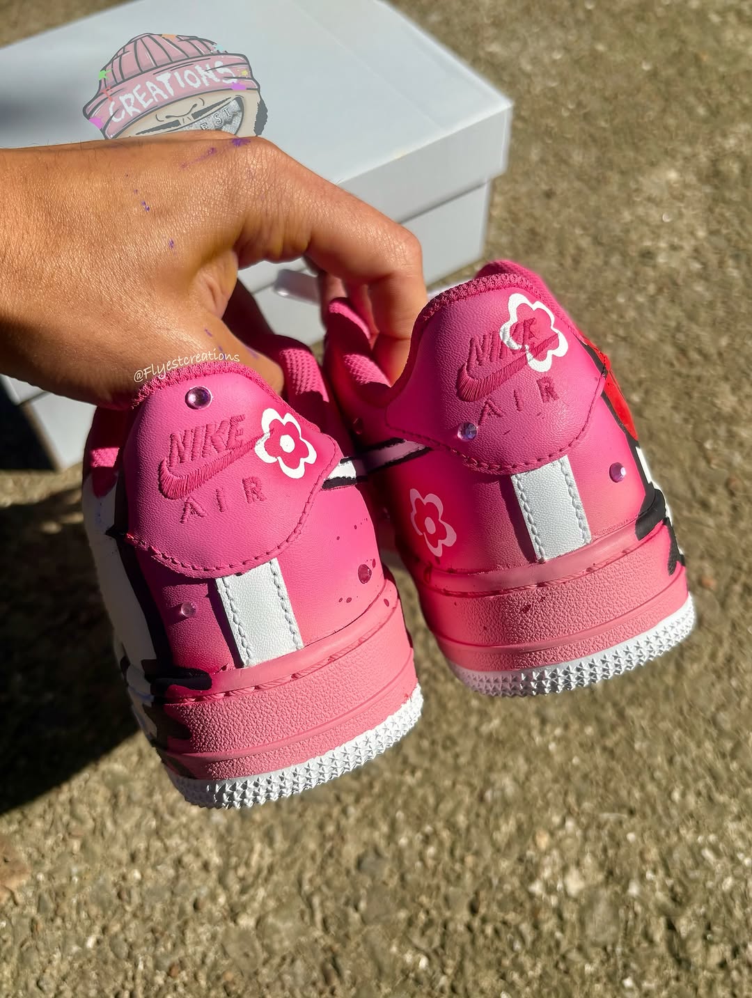 Hand Painted Pink Hello Kitty Custom Air Force 1 Sneakers