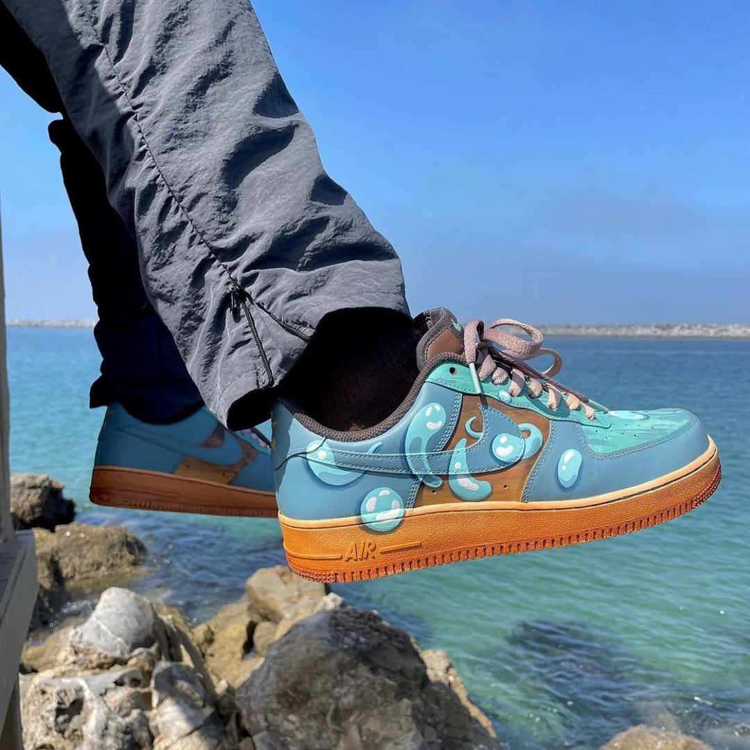 Hand Painted Water Bubble Custom Air Force 1 Sneakers