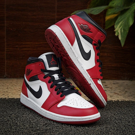 Hand Painted Custom Air Jordan 1 Red Black Sneakers